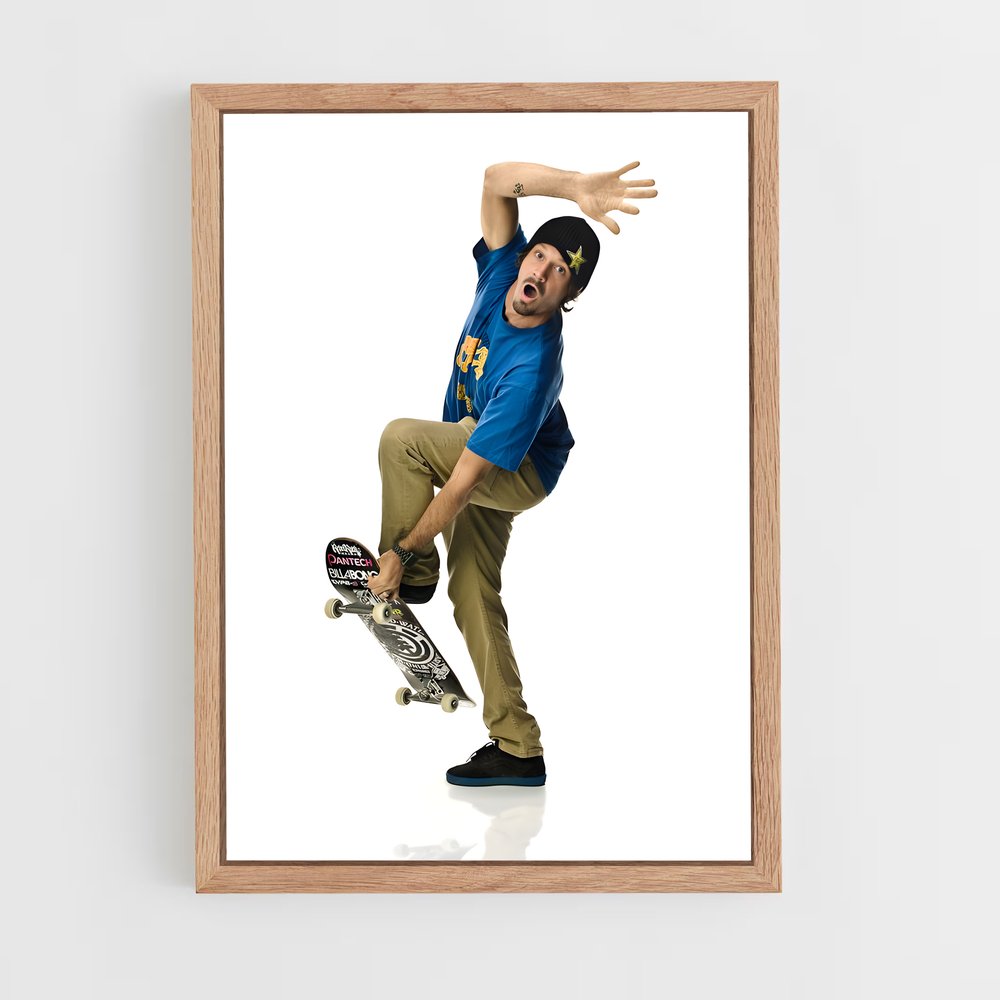 Poster Trickster en Bleu – affiche Skateboard (vue 4)